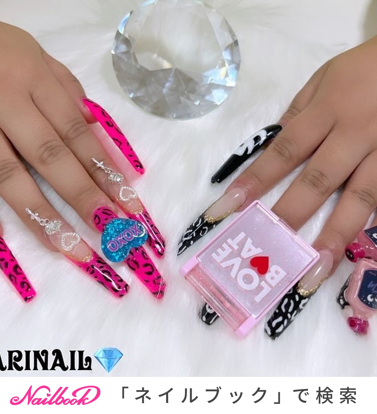 ハンド/個性派/スーパーロング/スクエアオフ/ピンク - B.narinail💎の