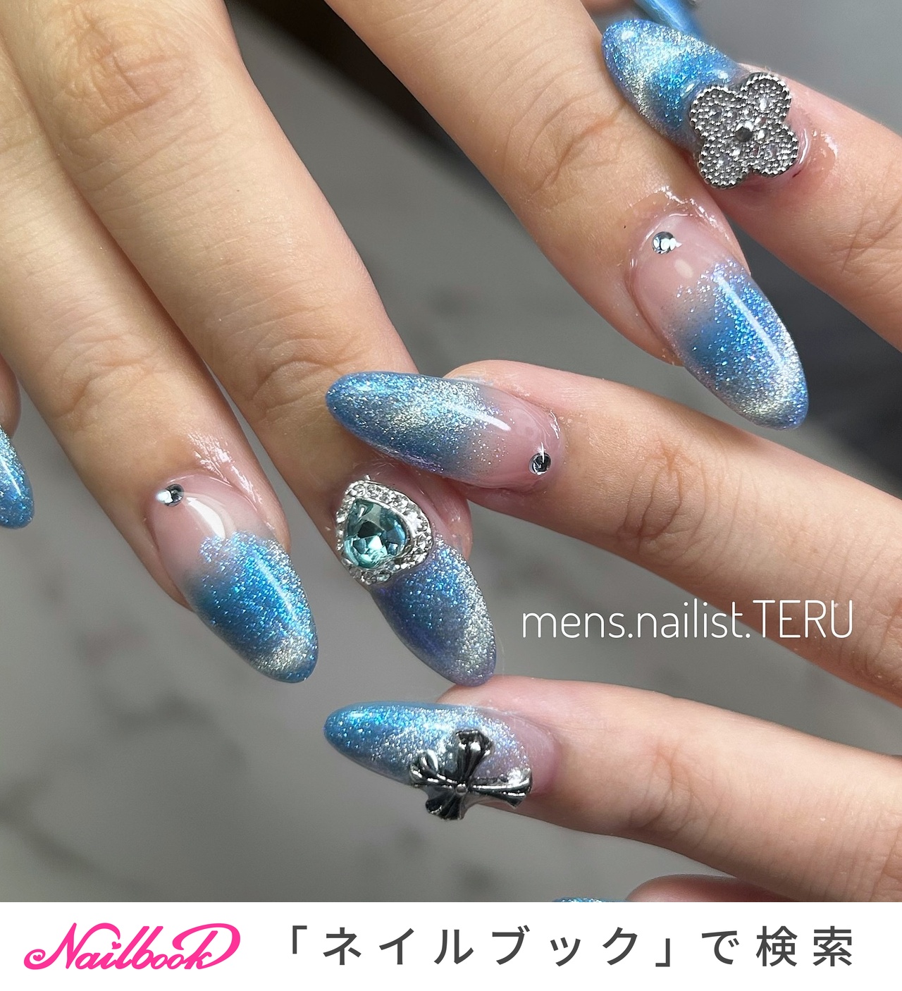 夏/ハンド/シンプル/グラデーション/マグネット - 大阪北堀江Nail Salon ETERNALメンズネイリストTERUのネイルデザイン[No.9023369]... 