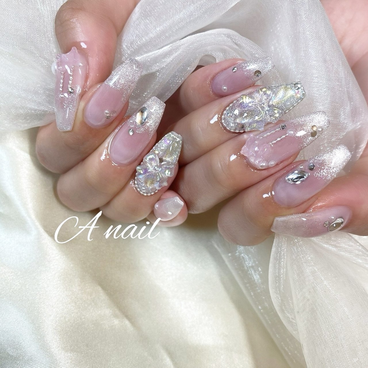 オールシーズン/ハンド/マグネット/オーロラ/リボン - A . nail