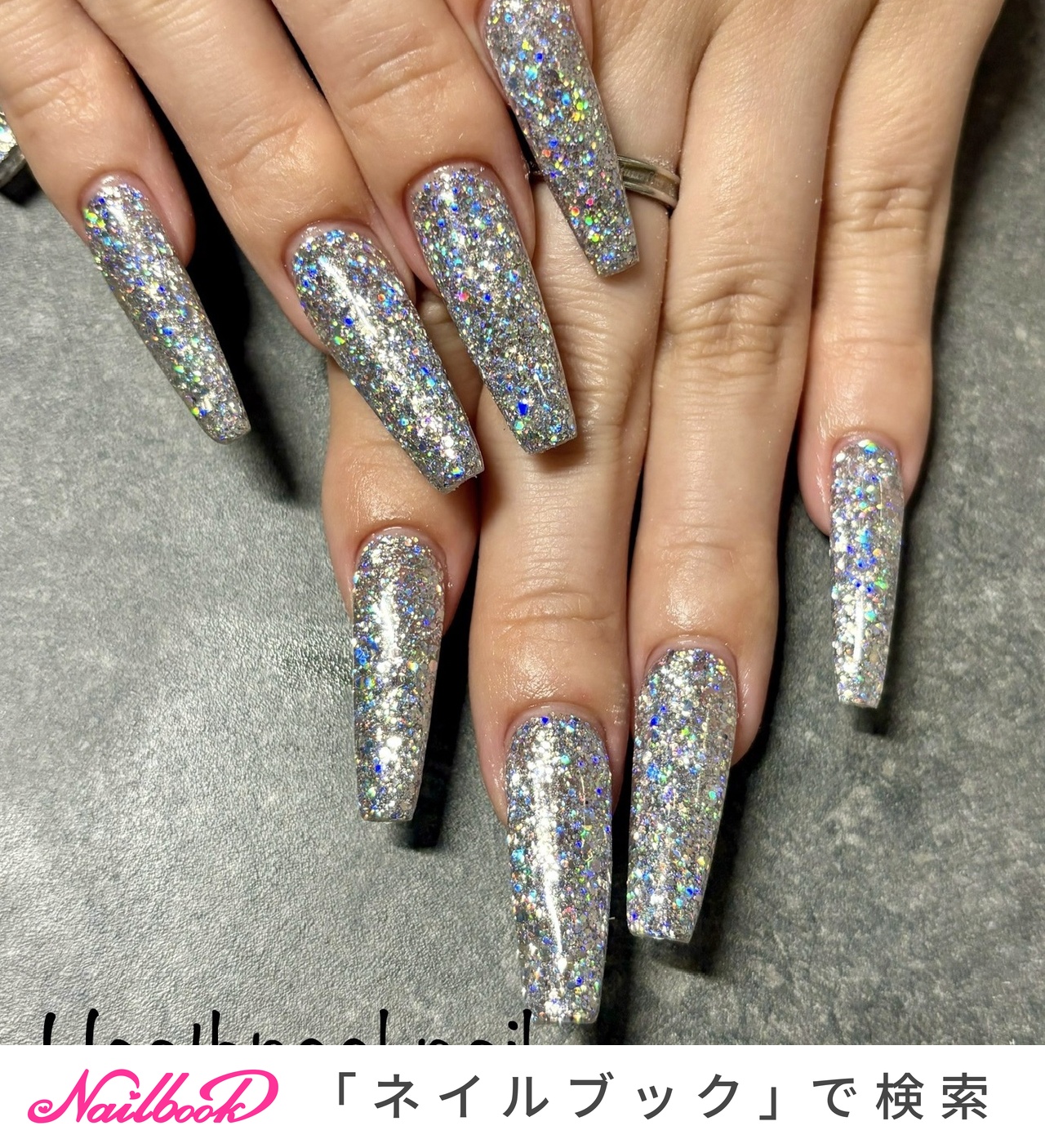 ハンド/ラメ/ワンカラー/シルバー/ジェルネイル - heathpoolnailの