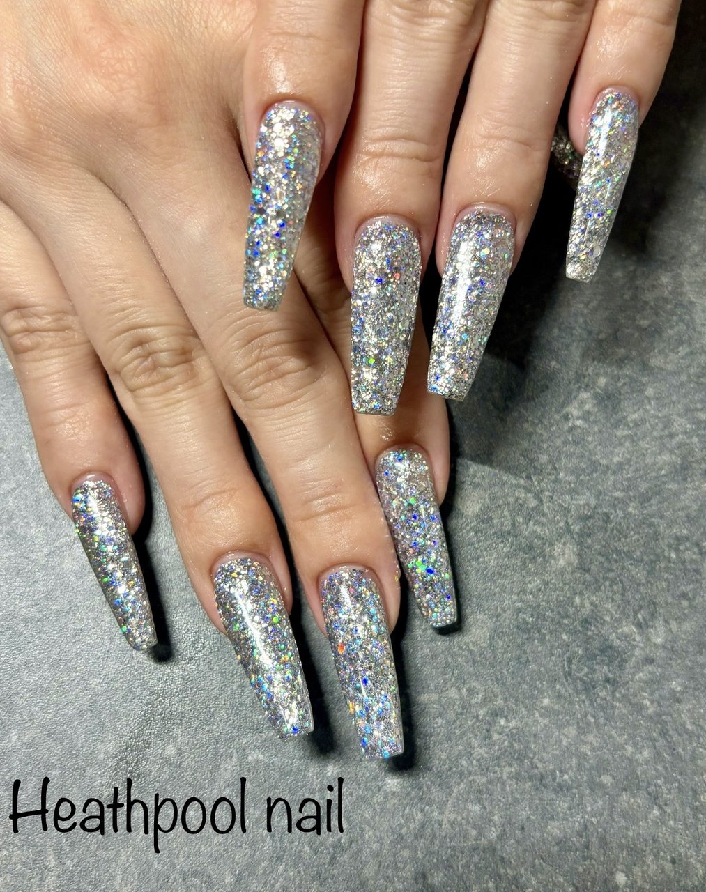 ハンド/ラメ/ワンカラー/シルバー/ジェルネイル - heathpoolnailの