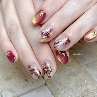 ネイルチップ ニュアンス インク ピンク ゴールド キラキラ キレイめ 大人