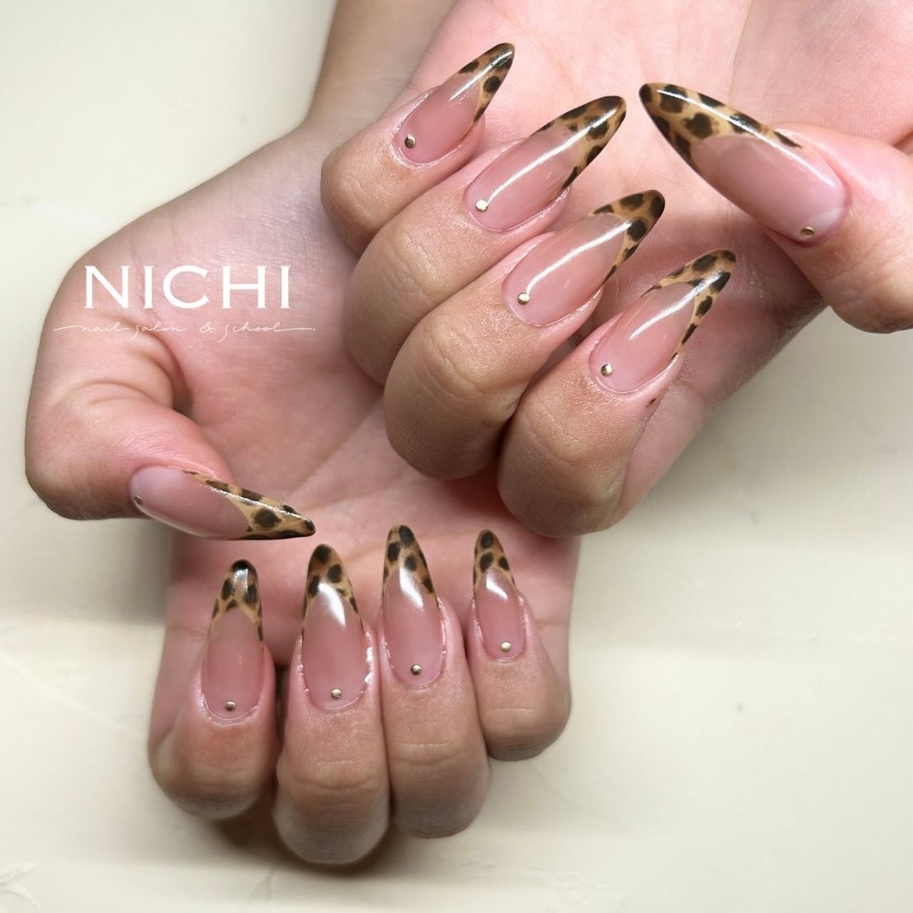 秋/ハンド/フレンチ/アニマル柄/レオパード - NICHI nail salon