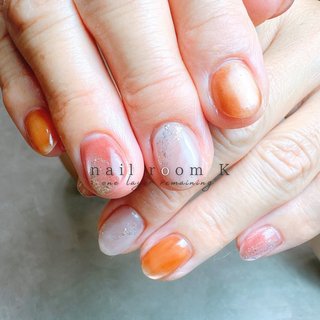 ネイルチップニュアンスマグネットぷっくりチューリップミラーリボン984