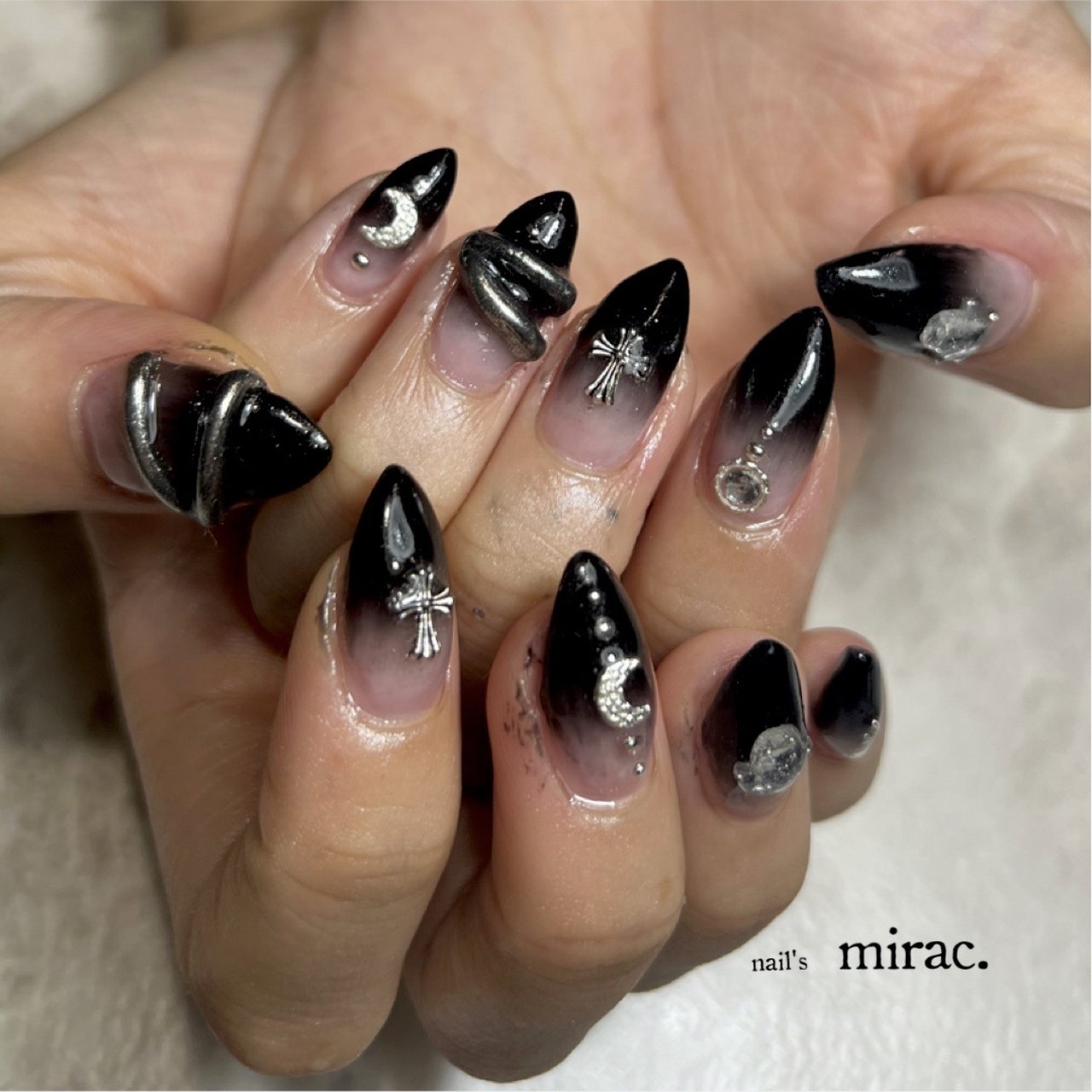 ハンド/クリア/ブラック/シルバー - nail'smirac.☆林 智子のネイル