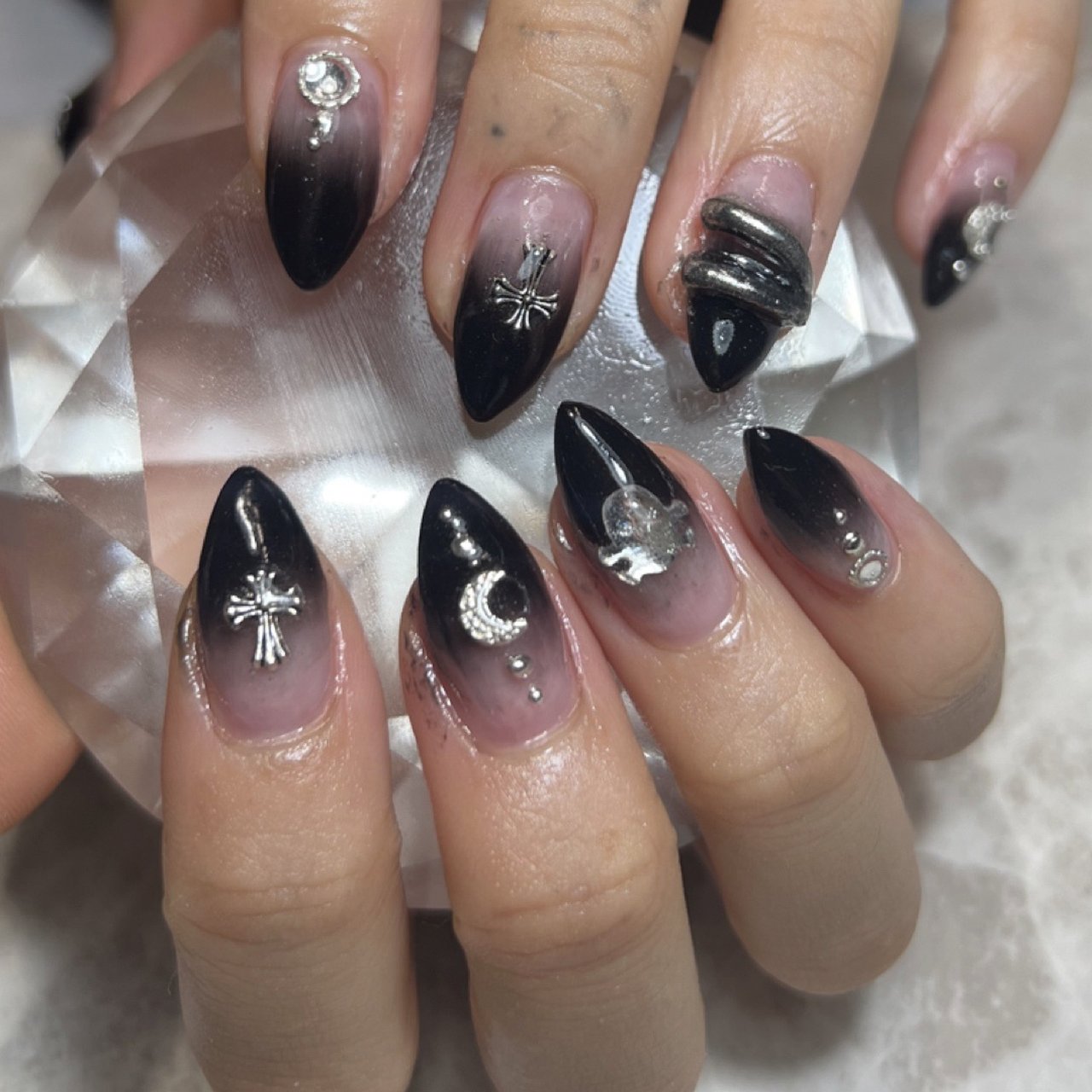 ハンド/クリア/ブラック/シルバー - nail'smirac.☆林 智子のネイル
