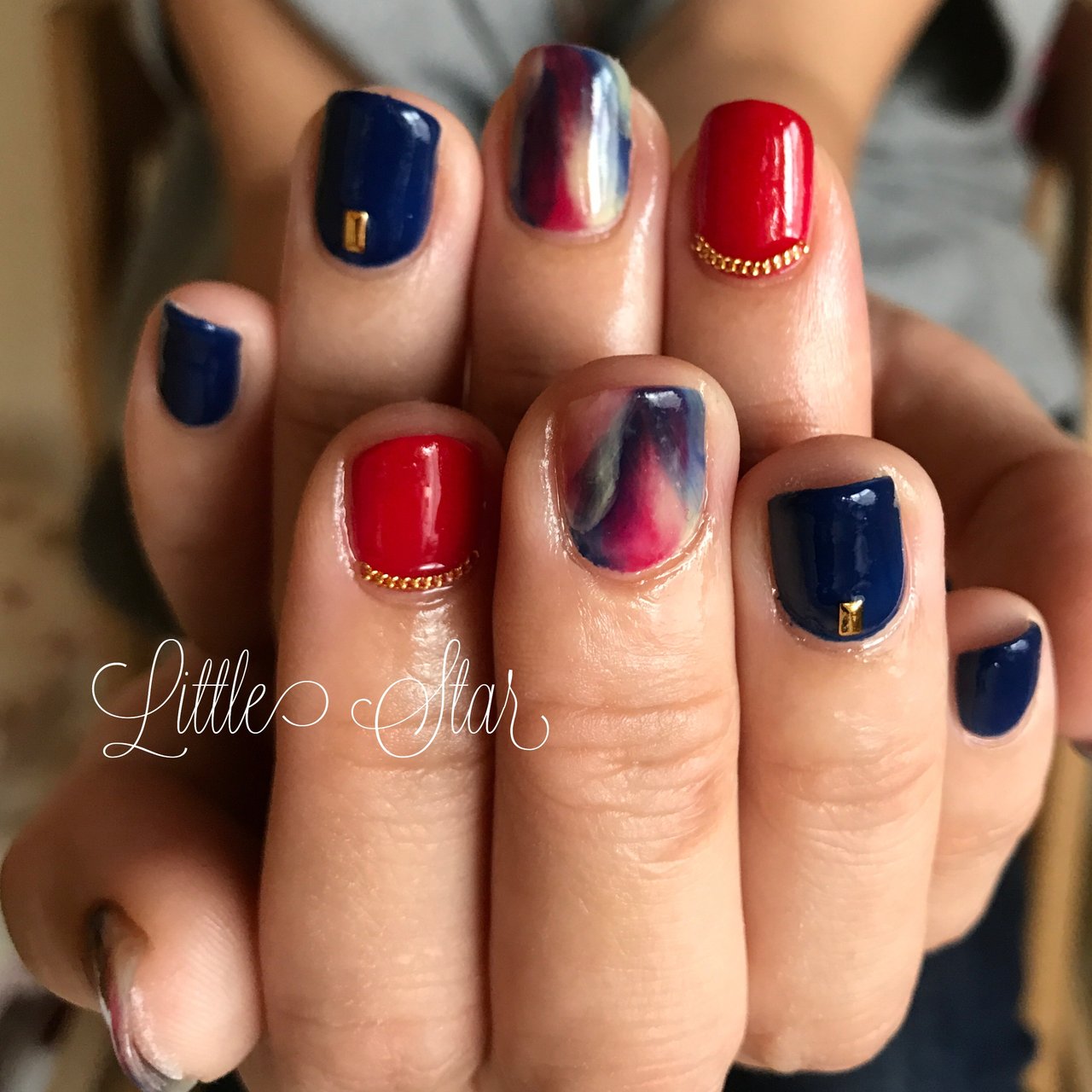 オールシーズン ハンド ニュアンス ショート レッド Littlestarのネイルデザイン No ネイルブック