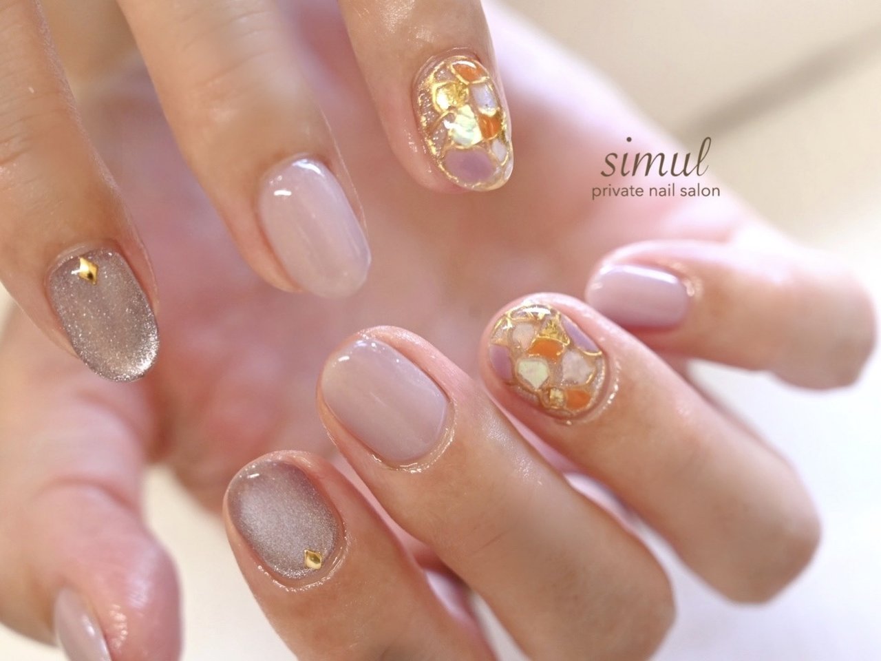 秋/冬/ハロウィン/ハンド/ステンドグラス - simul-シムール-のネイル