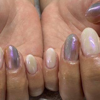 ミラーネイル(ミラー)/#レインボーネイルのネイルデザイン｜ネイルブック 