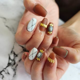 大理石/マットのネイルデザイン｜ネイルブック 