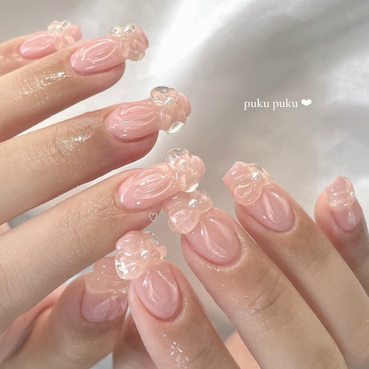 リボン/ぷっくり - Yukaのネイルデザイン[No.9043732]｜ネイルブック