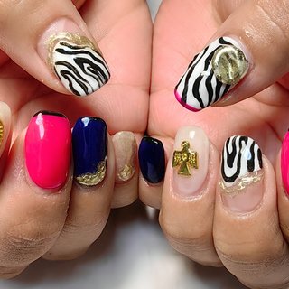 #お持込デザインアレンジ #派手ネイル
#個性的ネイル 
#アートネイル 
#アートし放題 
#所沢市ネイルサロン #夏 #秋 #冬 #旅行 #ハンド #アニマル柄 #3D #大人 #キラキラ #個性派 #ミディアム #スクエアオフ #カラフル #ネオンカラー #ビビッド #ジェルネイル #お客様 #REVE #ネイルブック