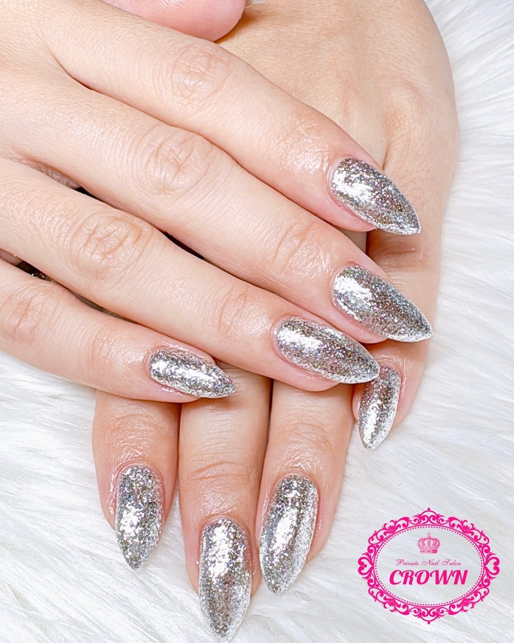 ハンド/ラメ/ワンカラー/シルバー/ジェルネイル - crown.nail_shizuoka