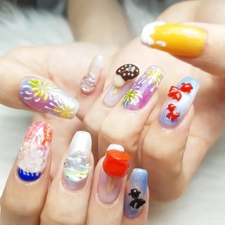 夏　かき氷　金魚　ヨーヨー　3d ネイルパーツ 夏 かき氷 金魚 ヨーヨー 3d ネイルパーツ