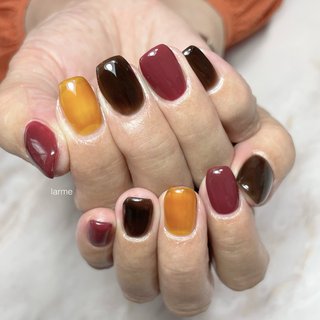 3色ネイルのネイルデザイン｜ネイルブック 