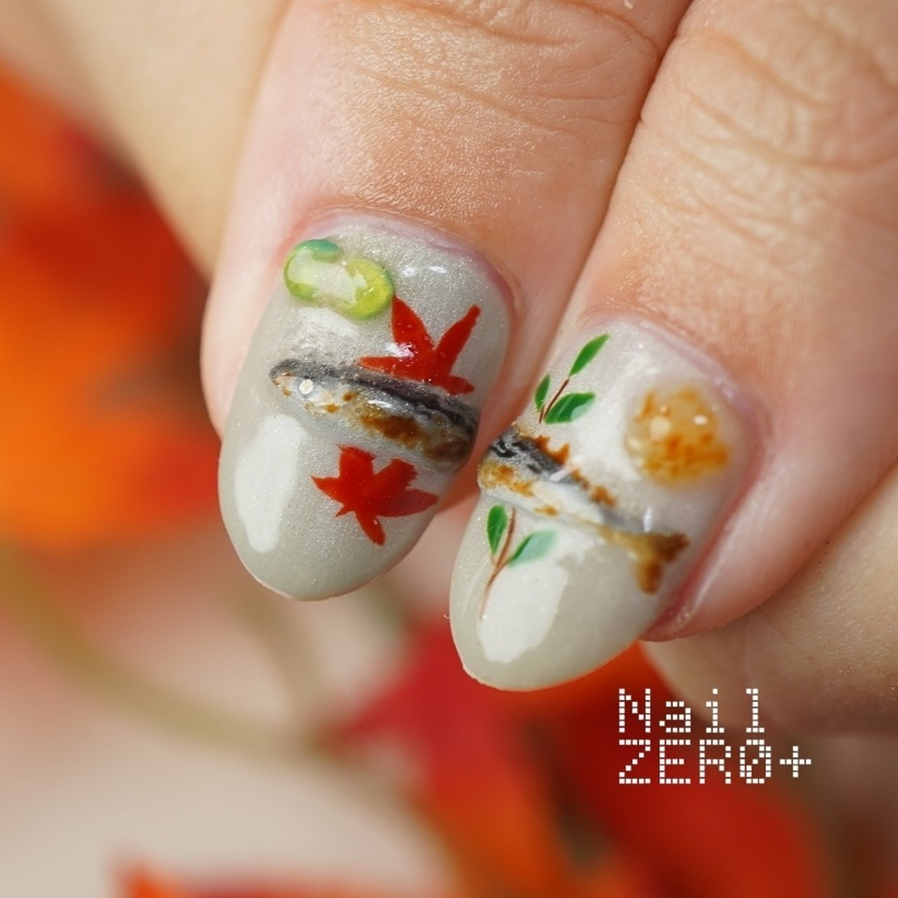 秋/ハンド/3D/個性派/ミディアム - 塩見隼人 [池袋]ネイルゼロプラスの