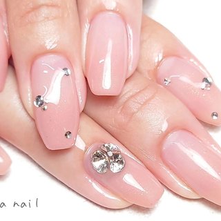 ネイルチップ ワンホン チーク グラデーション vカットストーン ネイルチップ ワンホン チーク グラデーション vカットストーン