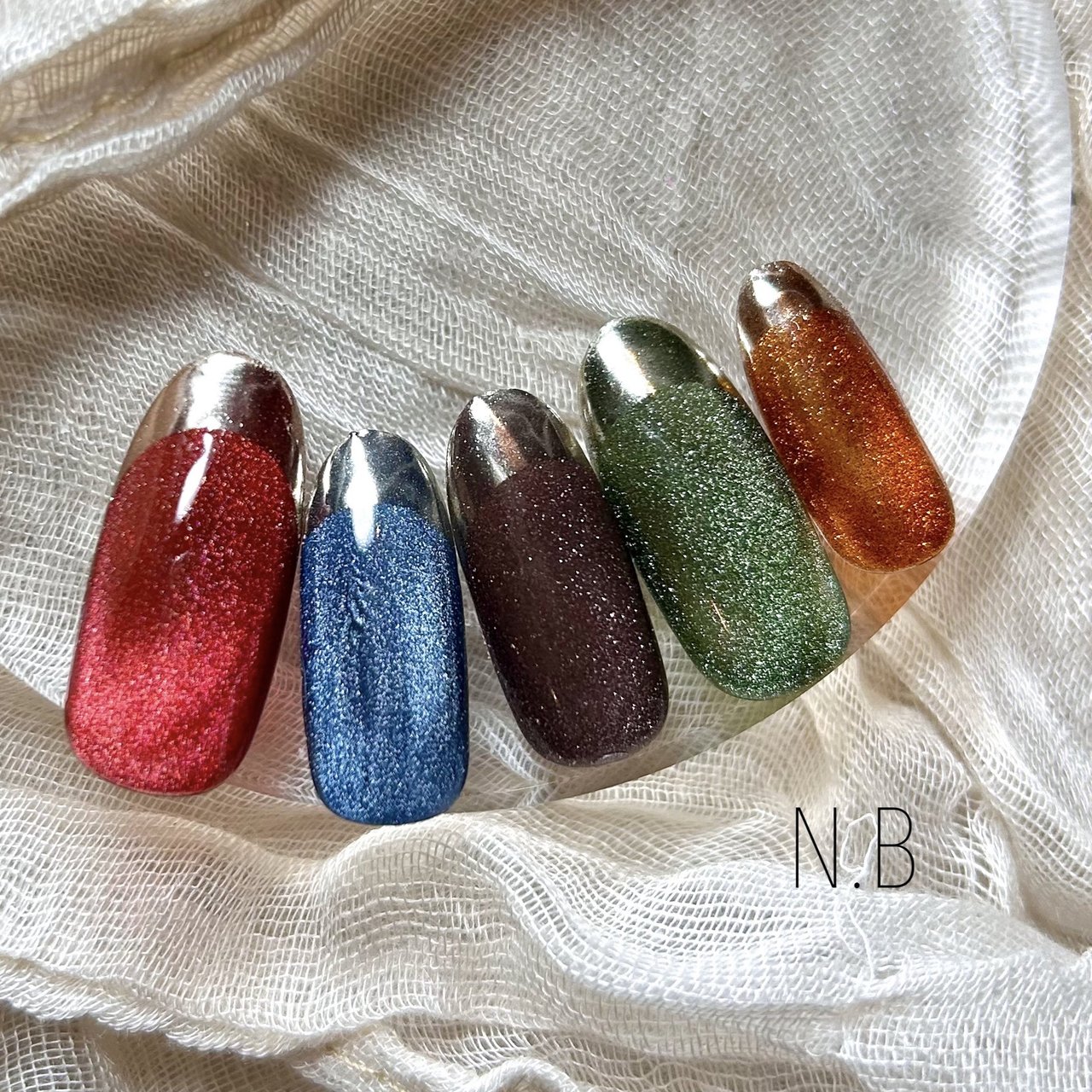 秋/ハンド/フレンチ/マグネット/ミラー - naturalbeautyのネイル