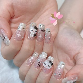【オーダー】キティ きらきらネイル オールシーズン/ハンド/ハート/リボン/キラキラ - 早乙女いずみの