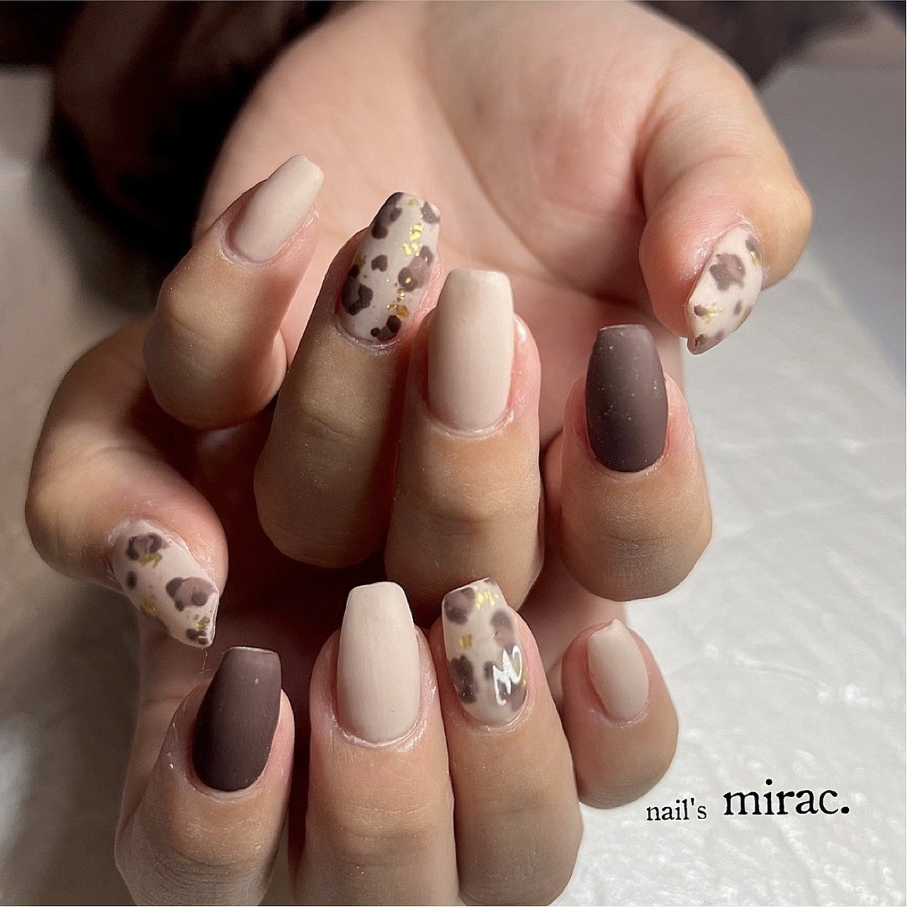 ハンド/ブラウン/グレージュ/スモーキー/ジェルネイル - nail'smirac