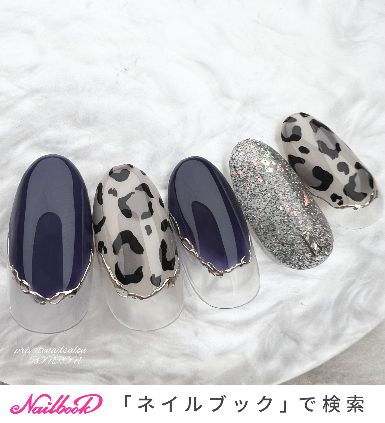 人気順｜#グレーレオパードのネイルデザイン｜ネイルブック