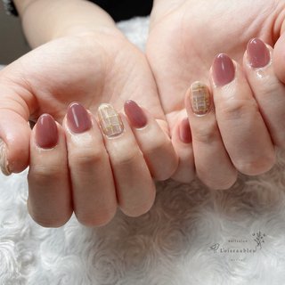 チェック/ピンク/50代ネイルのネイルデザイン｜ネイルブック 