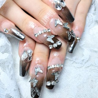 ネイルチップ ワンホン チェーン ビジュー