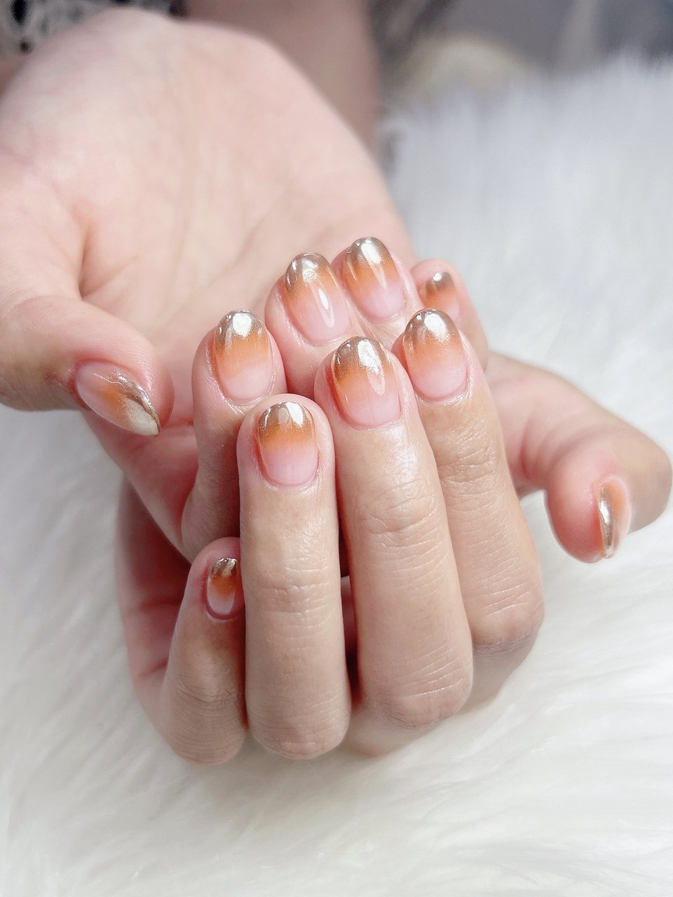夏/秋/ハンド/オレンジ/ゴールド - 大曲Hikari Nail⭐︎ﾋｶﾘﾈｲﾙのネイル
