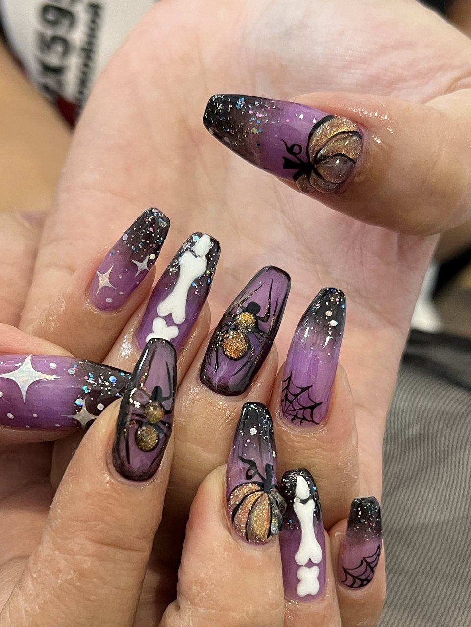 ハロウィン/ハンド/パープル/ブラック/ジェルネイル - 枚方市山之上