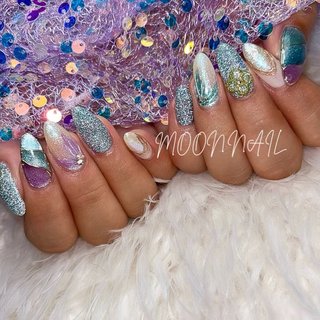 マーメイド/韓国/マグネットネイルのネイルデザイン｜ネイルブック 