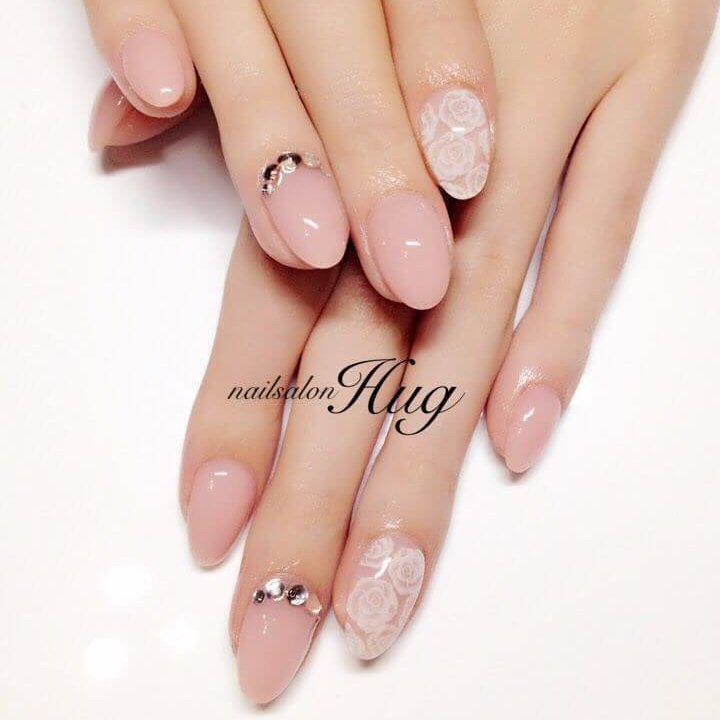 ハンド ショート クリア ピンク スカルプチュア Nailhugのネイルデザイン No 2502405 ネイルブック