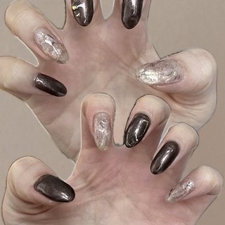 2024年】新着順｜#ダークブラウンネイルのネイルデザイン｜ネイルブック 