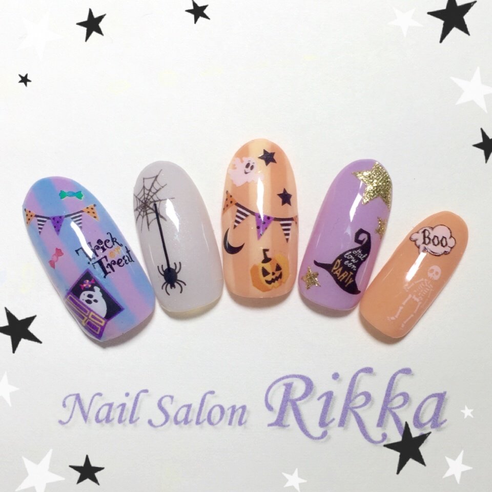 秋 ハロウィン パーティー ハンド ワンカラー Nailsalon Rikkaのネイルデザイン No ネイルブック