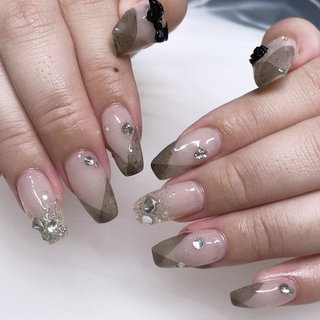 ネイルチップ 現品オーダー ちゅるん スナ系 フレンチガーリー