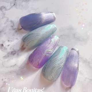 オーロラ/パープル/大人上品ネイルのネイルデザイン｜ネイルブック 