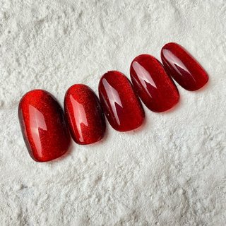 真っ赤ネイルのネイルデザイン｜ネイルブック 