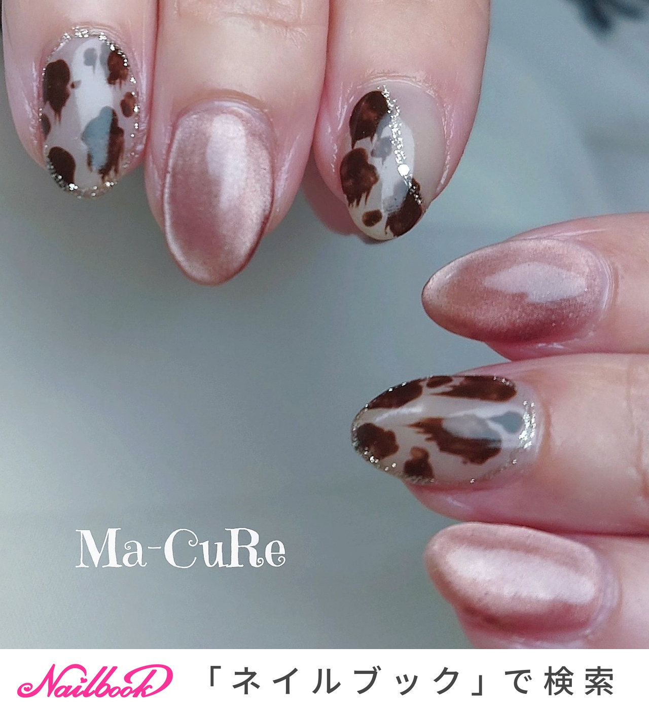 デニムリメイク【新品ピンクデニムグラデーション】×レオパード❤巾着ショルダーL デニムリメイク【新品デニム】ピンクブラウングラデーション