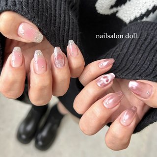 チーク/#フレンチガーリーのネイルデザイン｜ネイルブック