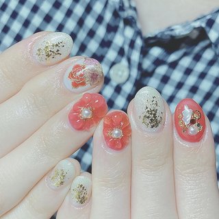 ネイルチップ サイズオーダー 振袖ネイルチップ 成人式 赤 レッド  