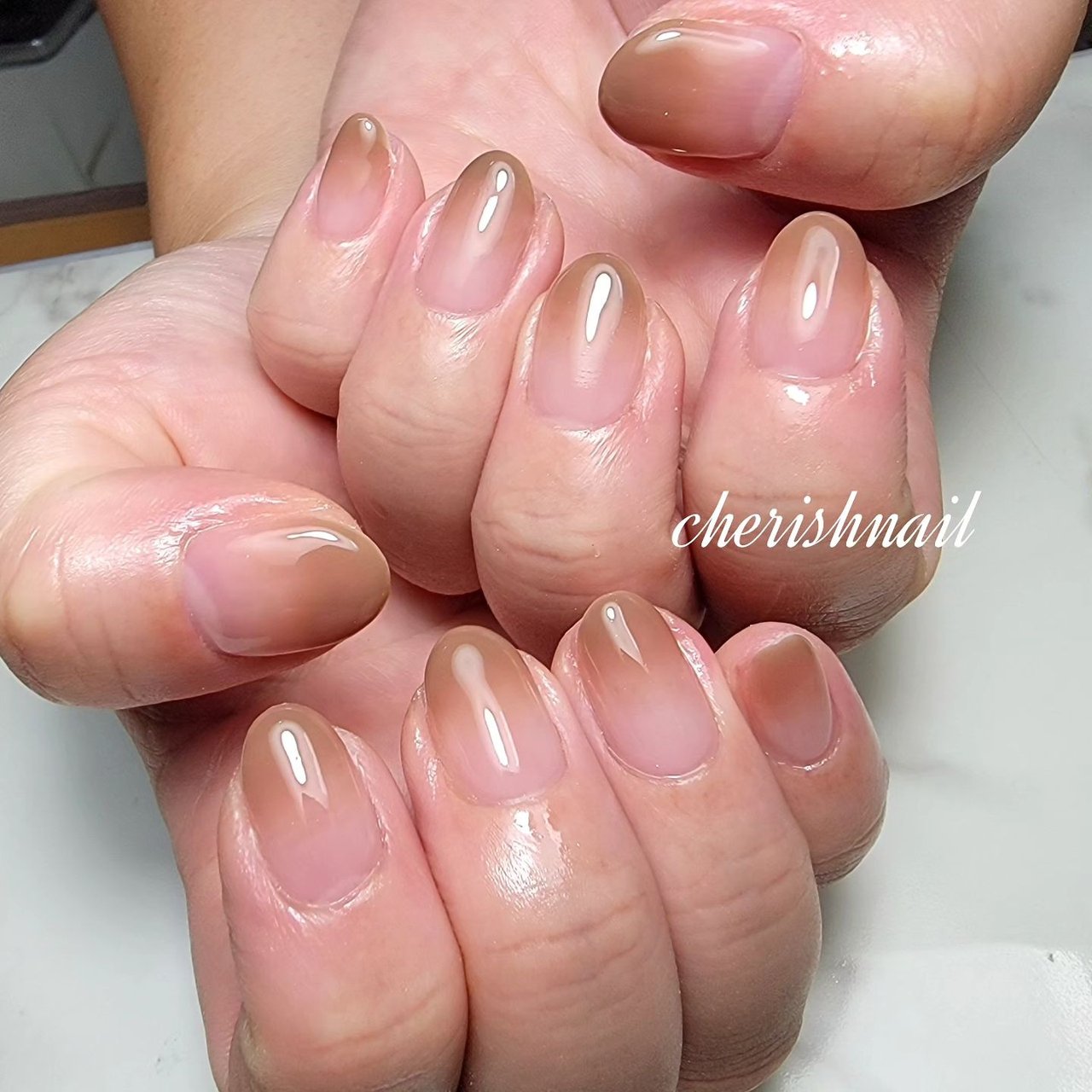 308】オーダー❉クリアラメベージュ&ミルク 普段使いグラデーション