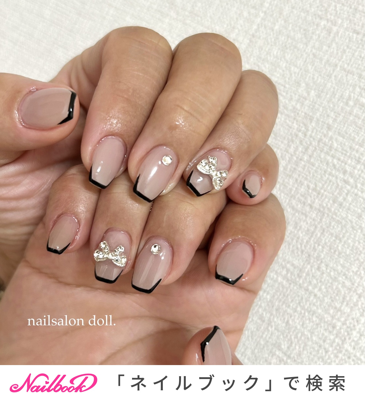リボン/ワンホンネイルのネイルデザイン(54ページ目)｜ネイルブック