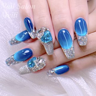 人気順｜水色/ガラスフレンチのネット予約できるネイルデザイン  