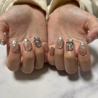 ガラスフレンチネイルのネイルデザイン｜ネイルブック 