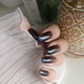 バイカラーマグネットネイルのネイルデザイン｜ネイルブック 