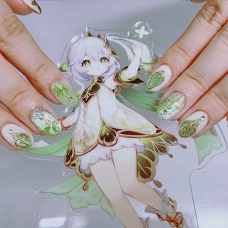 グリーン(緑)/#推しネイルのネイルデザイン｜ネイルブック