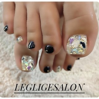 フットネイルチップ No.74 深海 奥行きシェル フットネイルチップ No.74 深海 奥行きシェル