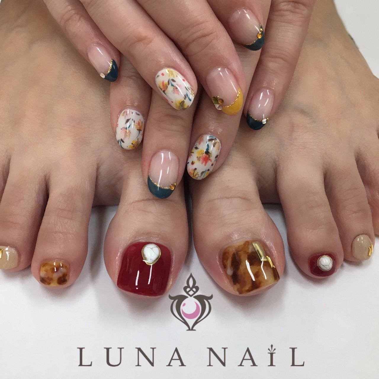 秋 冬 旅行 女子会 フット Luna Nail のネイルデザイン No ネイルブック