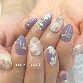 秋/フラワー/タイダイのネイルデザイン｜ネイルブック 