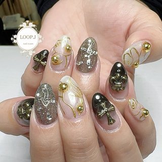おすすめ順｜ゴールド(金)/クロムハーツのネイルデザイン｜ネイルブック