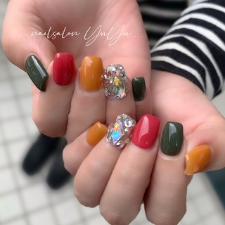 おすすめ順｜オレンジ/グリーン/＃カーキのネイルデザイン｜ネイルブック
